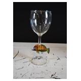 Hand Blown Murano Style Fish Wine Glass