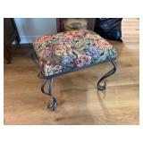 Metal Stool With Floral Cushion