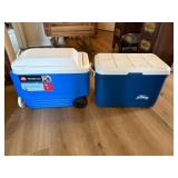Two Portable Coolers on Wheels