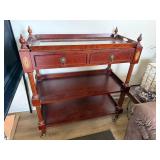 Mahogany Bar Cart with Inlay