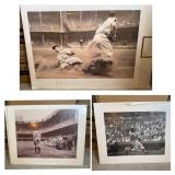 Baseball Photograph Prints Trio Set