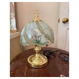 Brass Table Lamp With Glass Panels