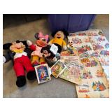 Disney Collectibles in Storage Tub