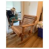 Wooden Slatted Rocking Chair