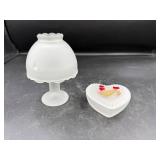 Frosted Fairy Lamp and Heart Dish