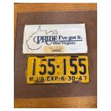 1947 West Virginia License Plate