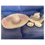 Straw Hat, Sombrero, and Miniatures
