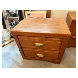 Wooden Two-Drawer Side Table
