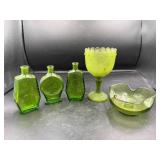 Green Glass Decorative Pieces