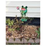 Metal Frog Garden Stake Decorï¿½27ï¿½ tall