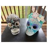 Painted Skull Figurinesï¿½7x8x8