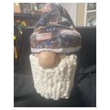 Patriotic-Themed Gnome with Fabric Hat