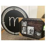 Decorative 'M' Wall Hanging and Photo Holder Frame