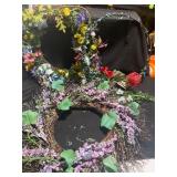 Three Decorative Wreaths With Floral Designs