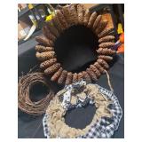 Three Decorative Wreaths in Various Materials