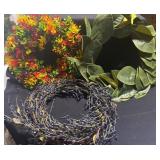 Three Decorative Wreaths with Various Designs