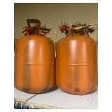 Repurposed Freon Tanks as Pumpkin Decor
