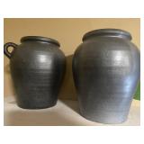 Two Silver Vases with Styrofoam Interiors