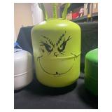 Decorated Green Metal Tank with Grinch-inspired De