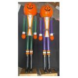 Two Halloween-Themed Wooden Nutcrackers