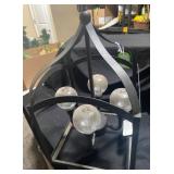 Black Metal Lantern-Style Chandelier 18'x11'