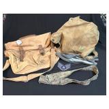 Military Canvas Gear with Gas Mask and Insignia
