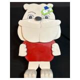 GA Handmade Wooden Bulldog Mascot Yard Art