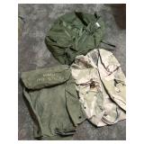 Three Military-Style Duffel Bags With Accessories