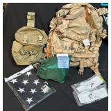 US Army Desert Storm Pack with Accessories, Flag,