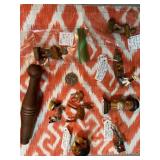 Miniature Wooden, Metal, and Alabaster Figurines