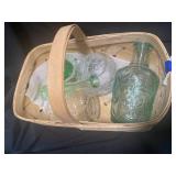Decorative Green and Clear Glass Vessels