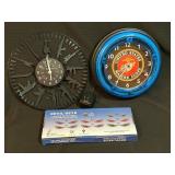 Two Decorative Wall Clocks with LED Light Strip