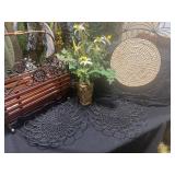 Decorative Set With Metal and Wicker Items