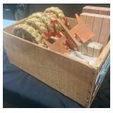 Wooden Crate with Crafted Hearts and Miscellaneous