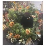 Christmas Wreath with Berries and Pinecones, 27 In