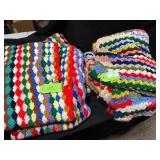 Two Multicolored Handmade Afghans, 68' x 65' and