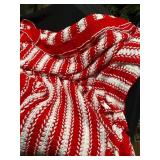 Red and White Afghan Measuring 112' x 164'