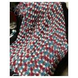 Handmade Afghan Blanket with Loose Yarn, 57' x 64'