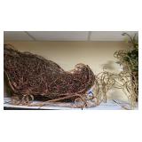 Woven Sleigh and Reindeer Decorative Set