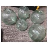 Five Clear Glass Pumpkins in Varying Sizes