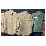 Three U.S. Army Medium Wool Shirts