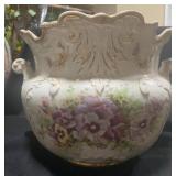 Semi-Porcelain Jardiniere with Floral Design