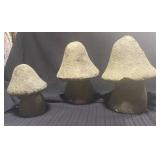 Hollow Clay Decorative Toadstool Trio