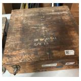 Four Wooden Storage Boxes With Contents