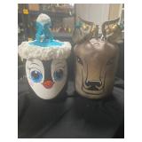 Decorative Penguin and Reindeer Freon Tank Art Pie