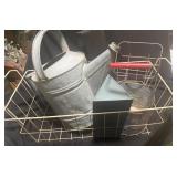 Galvanized Watering Can and Assorted Metal Items