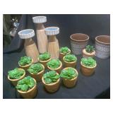 Ceramic Candlesticks, Clay Decor Pots, and Faux Su