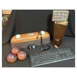 Decorative Items, HP Keyboard, Mouse, and Humidifi