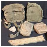 US Military Field Gear Assortment with Bag and Acc