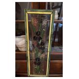 Stained Glass Panel with Iris Design